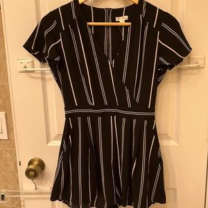 Black and white stripped romper